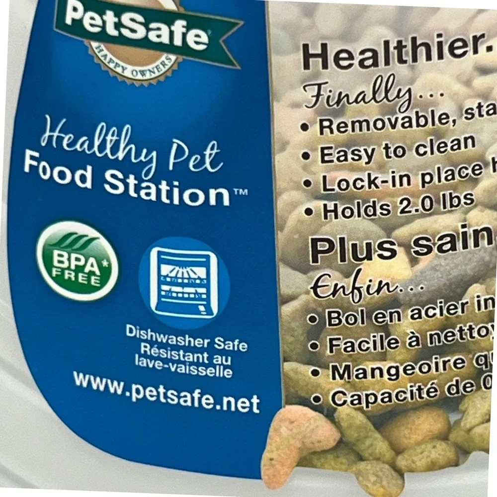 PetSafe Food Water Station Set Healthy Pet Small Black White New PFD17-11858